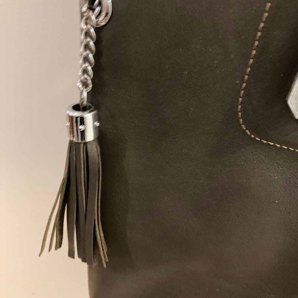 Olive Green Leather Celine Tote Bag - Picture 3 of 3